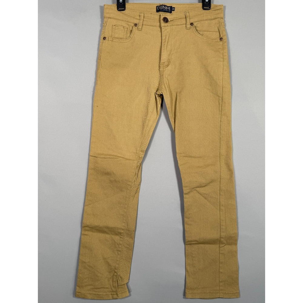 Denim Culture Jeans Men's Size 34/30 Straight Leg Tan Mustard Stretch‎